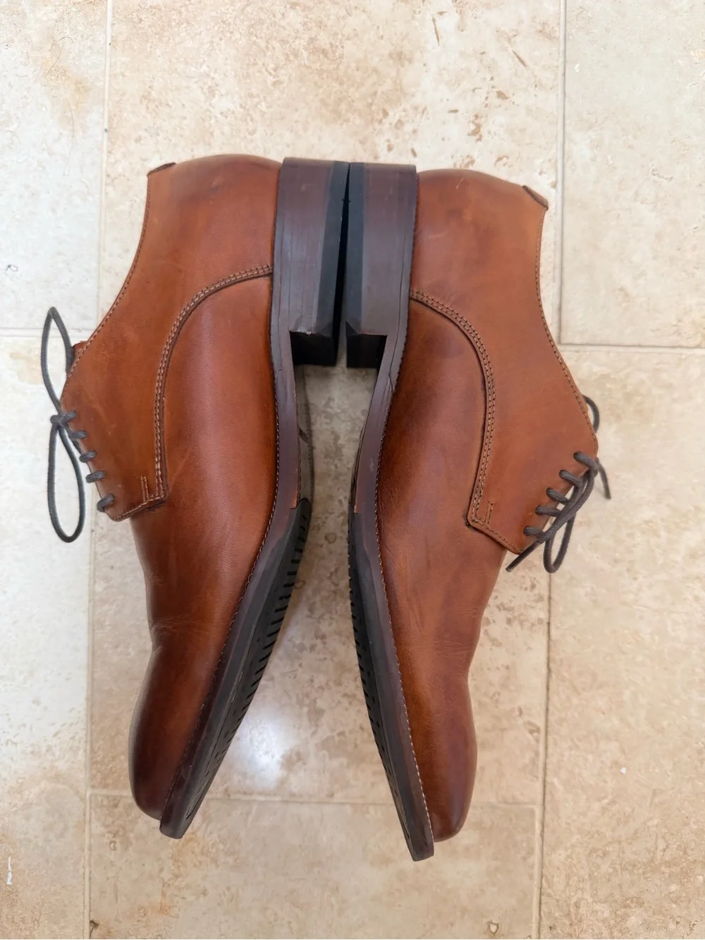 Cole Haan Tan Leather Derby Shoes